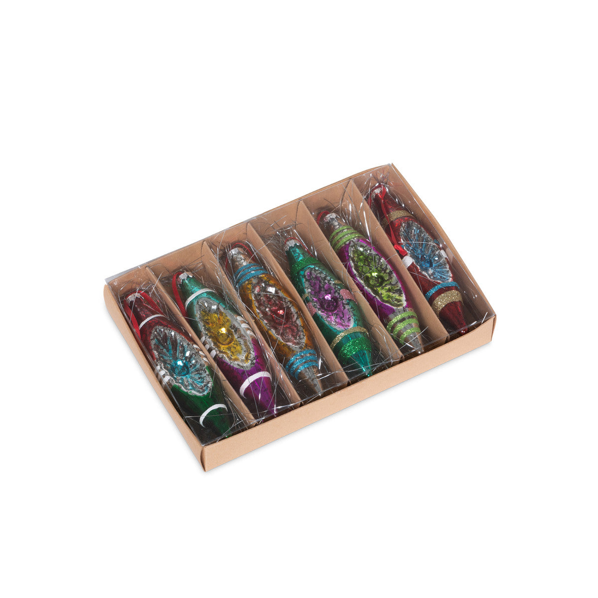 REFLECTOR GLASS FINIAL ORNAMENT BOX