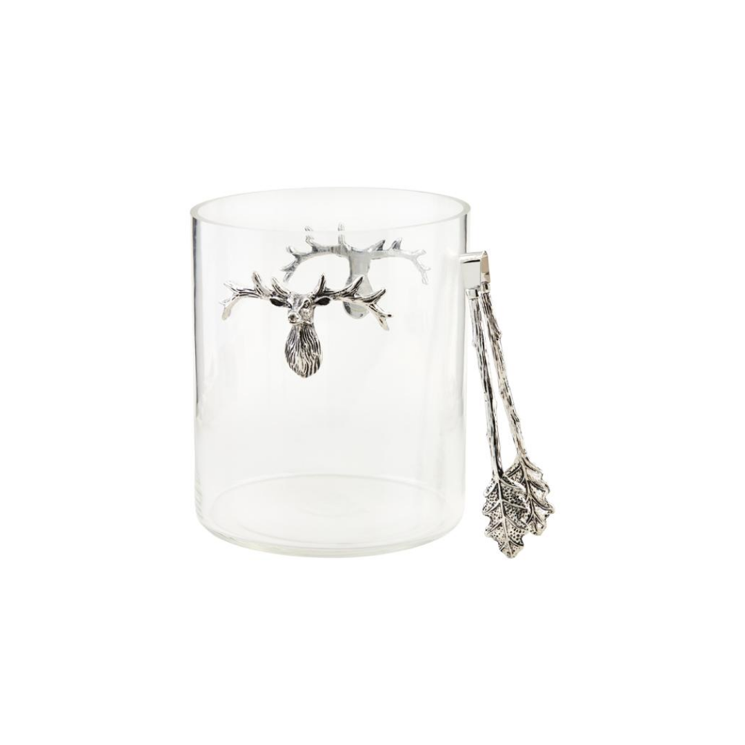 DEER ICE BUCKET & TONGS