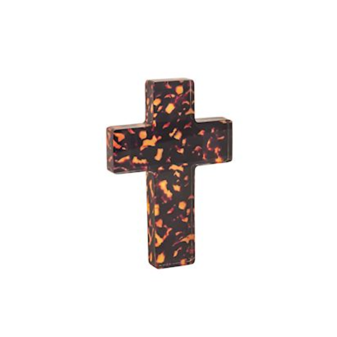 TORTOISE RESIN CROSS
