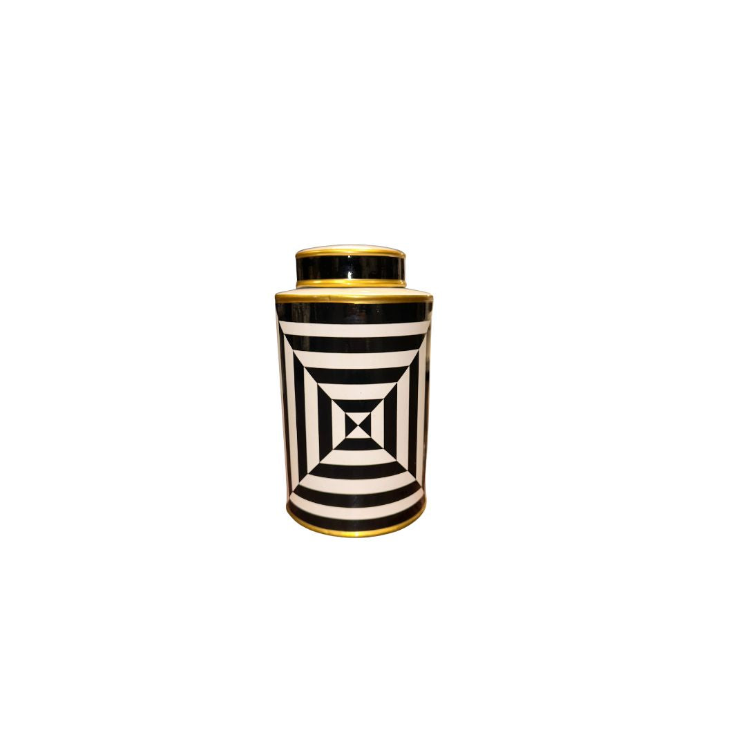 BLACK AND WHITE CANISTER