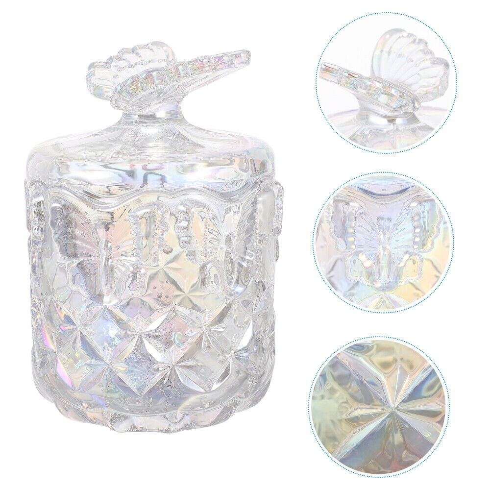GLASS JAR WITH BUTTERFLY LID