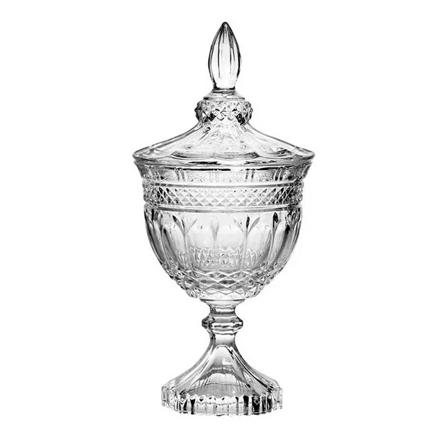 ETCHED GLASS DECATNER WITH LID