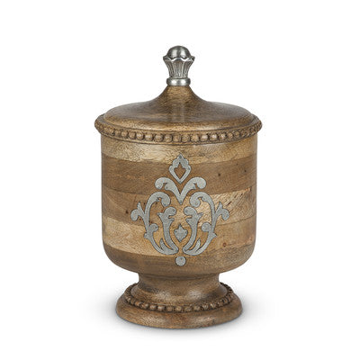WOOD AND METAL DECANTER