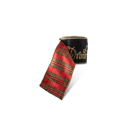 BLACK VELVET AND PLAID RIBBON