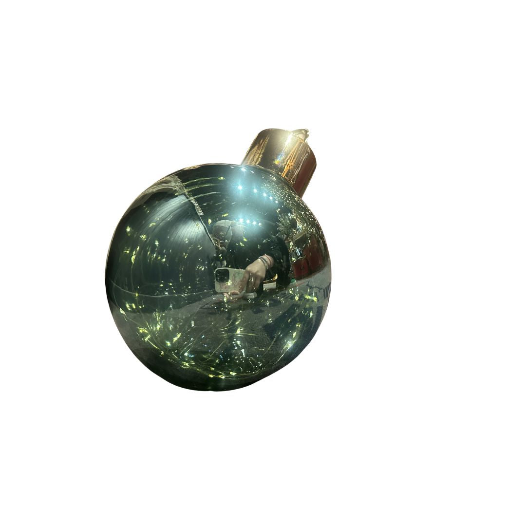 GLASS BLUE LIGHT UP ORNAMENT