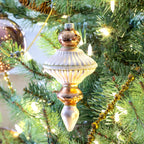 JEWELED BLUSH GLASS ORNAMENT
