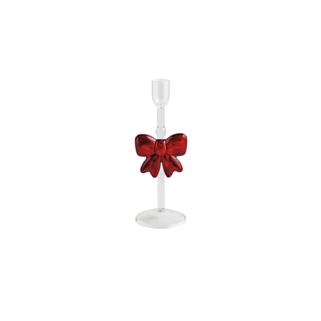 CHRISTMAS GLASS TAPER HOLDER