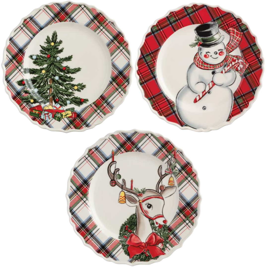 TARTAN RIM SALAD PLATES