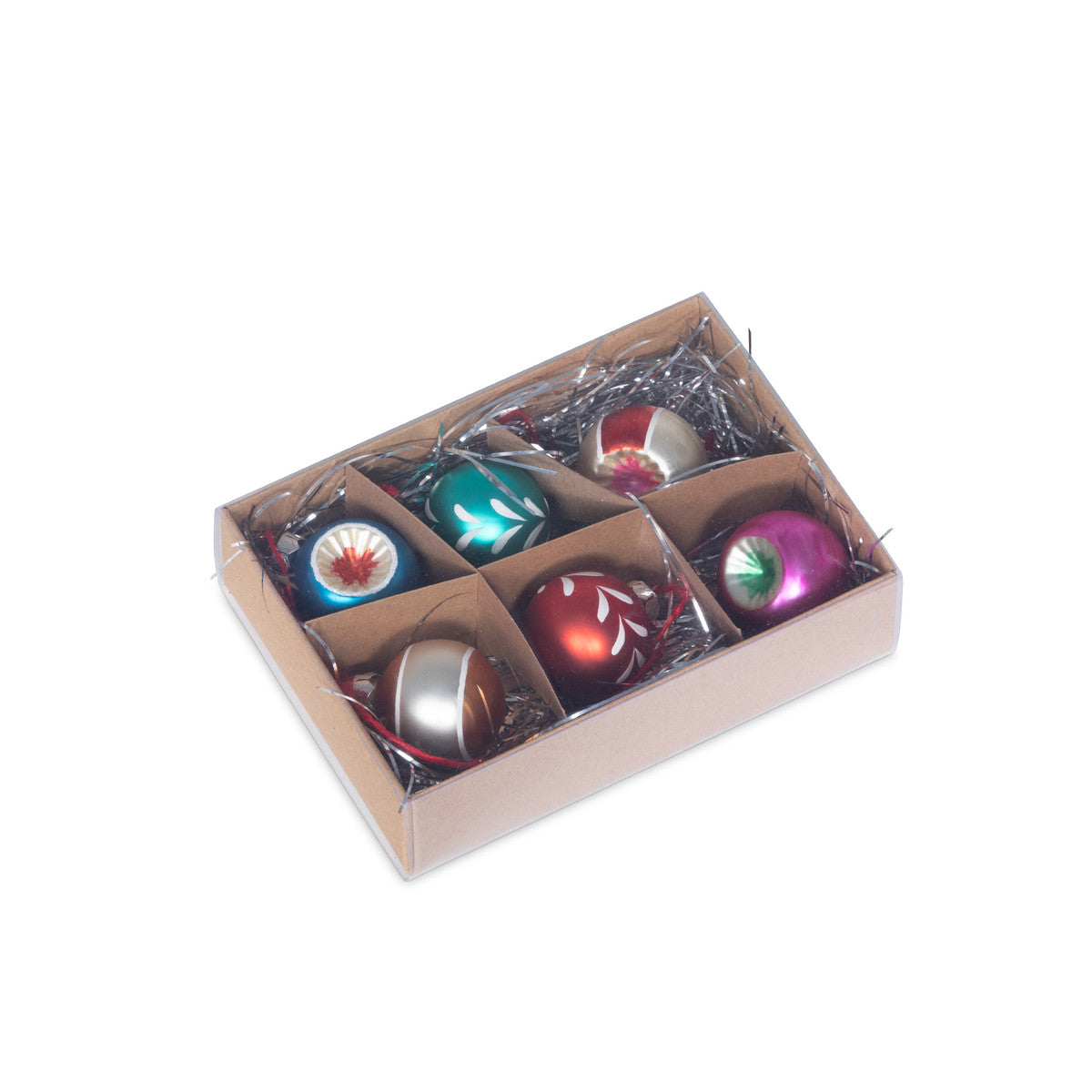 MINI GLASS REFLECTOR BALL ORNAMENT SET