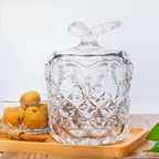 GLASS JAR WITH BUTTERFLY LID
