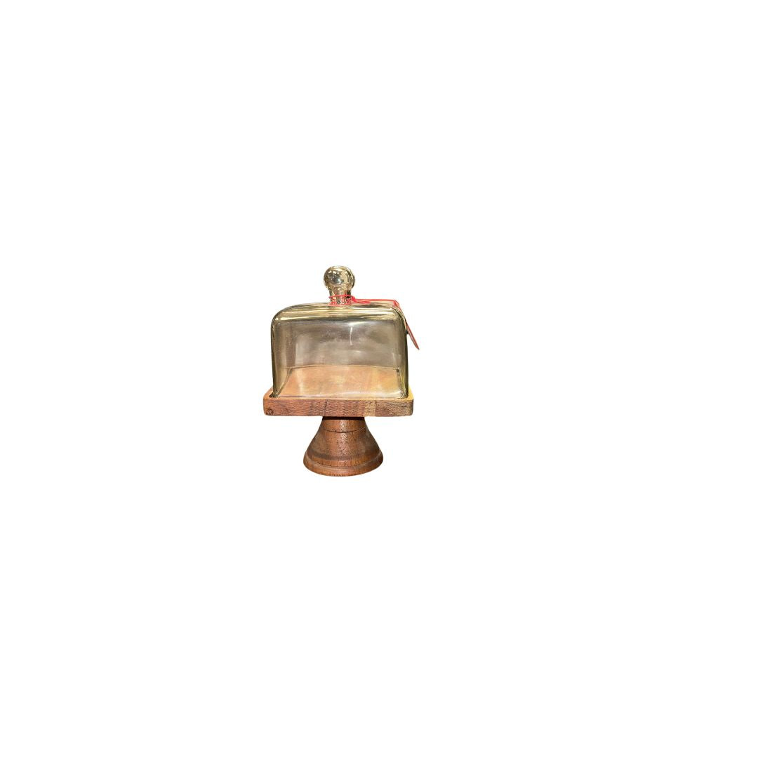 GLASS DOME AND PEDESTAL