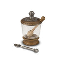 WOOD AND METAL HONEY JAR