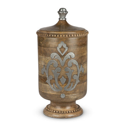 WOOD AND METAL DECANTER