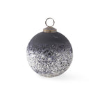 BLACK AND WHITE GLASS ORNAMENT