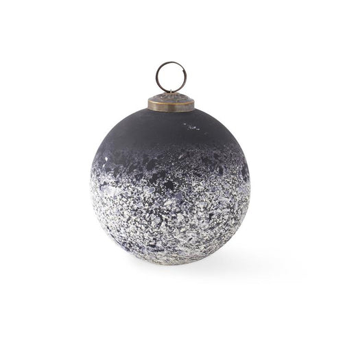 BLACK AND WHITE GLASS ORNAMENT