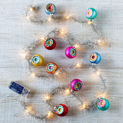 TINSEL GARLAND WITH ORNAMENT BALLS