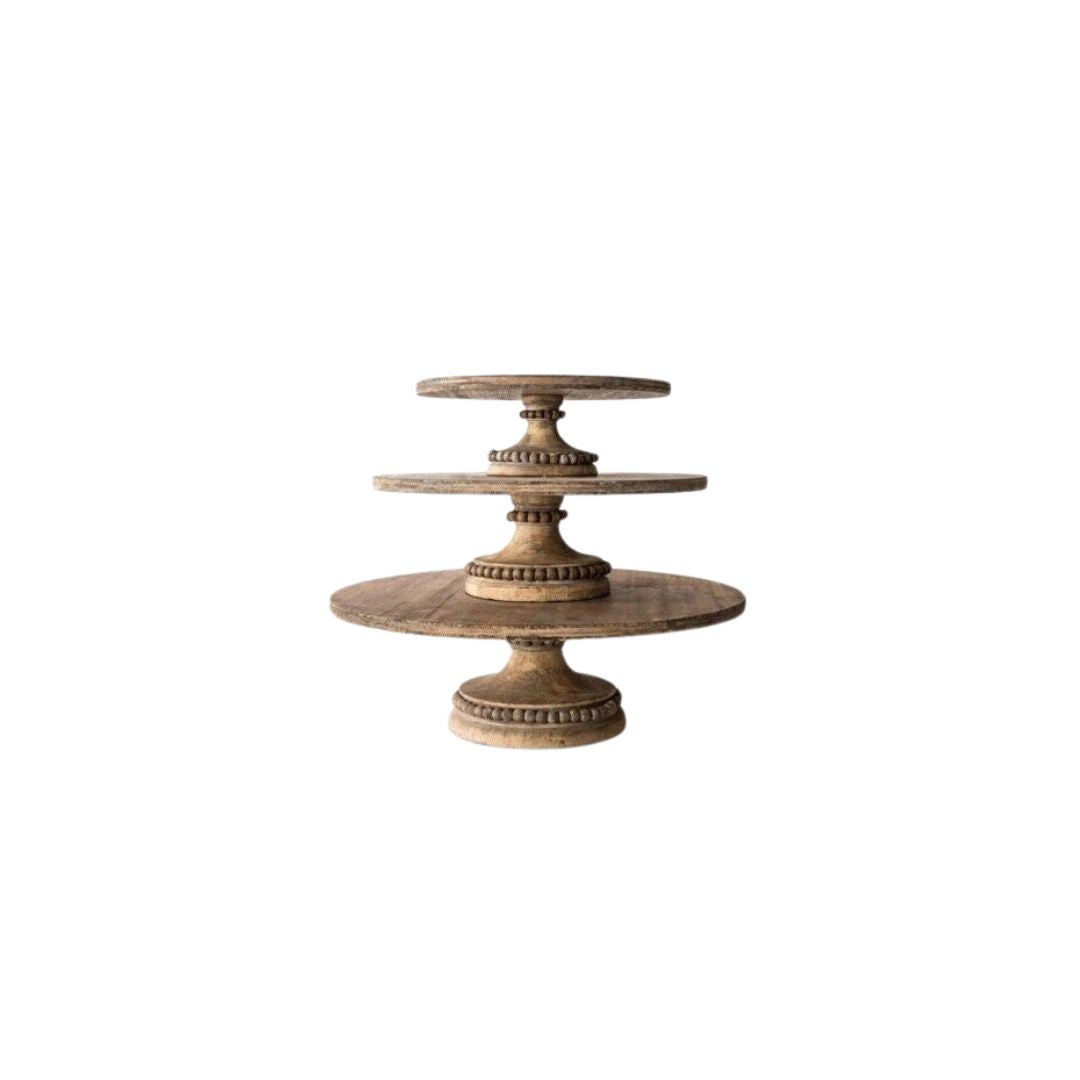 WOOD ROUND CAKE PLATE